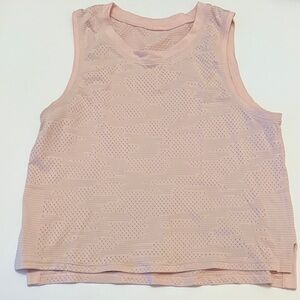 LULULEMON Pink TRAIN TO BE mesh top SZ 6